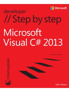 Microsoft Visual C# 2013 - pearsoncmg.com