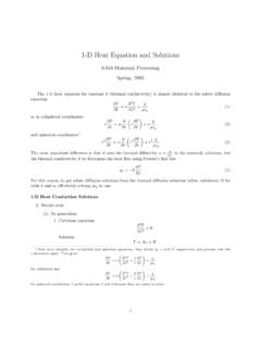 1&#173;D Heat Equation and Solutions