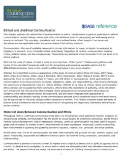 Ethical and Unethical Communication - SAGE Publications Inc