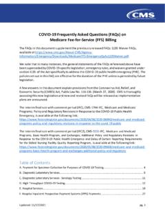 COVID-19 FAQs - Centers for Medicare &amp; Medicaid Services