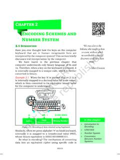 Encoding Schemes and Number System - NCERT