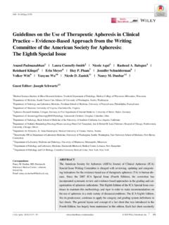 Guidelines on the Use of Therapeutic Apheresis in Clinical ...