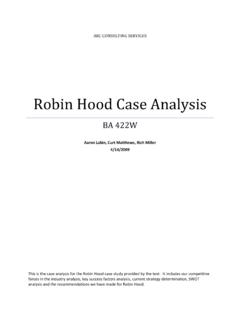 Robin Hood Case Analysis - Pennsylvania State …