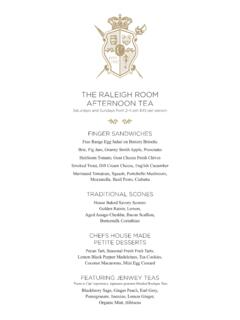 THE RALEIGH ROOM AFTERNOON TEA - …