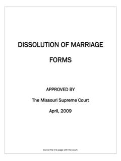 PETITION FOR DISSOLUTION OF MARRIAGE
