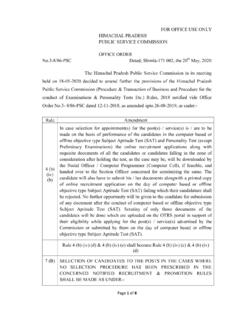 FOR OFFICE USE ONLY HIMACHAL PRADESH PUBLIC SERVICE ...