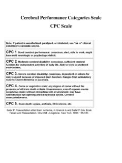 Cerebral Performance Categories Scale CPC Scale