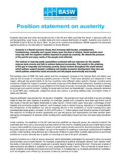 Position statement on austerity - www.basw.co.uk