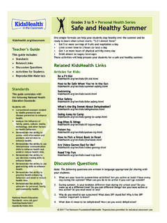Teacher's Guide: Safe and Healthy Summer (Grades …