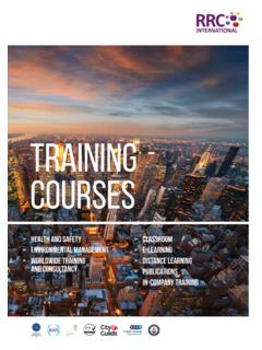 TRAINING COURSES - RRC Health &amp; Safety, …