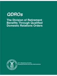 QDROs The Division of Retirement Benefits Through ...