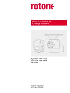 Instruction manual for 'A' Range actuators - Rotork