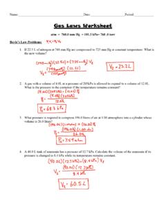 Gas Laws Worksheet - New Providence School District
