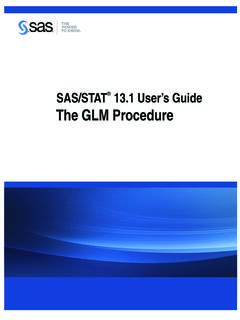 The GLM Procedure - SAS
