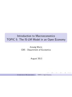 Introduction to Macroeconomics TOPIC 5: The IS-LM …