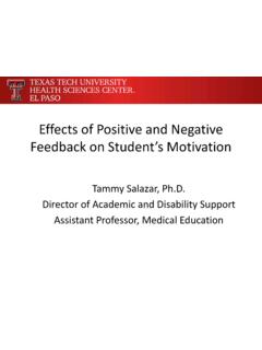 Effects of Positive and Negative Feedback on Student’s ...