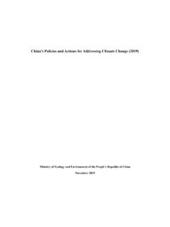 China’s Policies and Actions for Addressing Climate Change ...