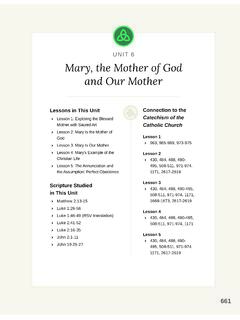 UNIT 6 Mary, the Mother of God and Our Mother