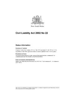 Civil Liability Act 2002 No 22 - NSW Legislation