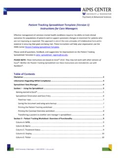 Patient Tracking Spreadsheet Template (Version 1 ...