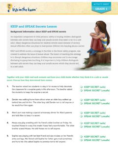 KEEP and SPEAK Secrets Lesson - Kids in the Know