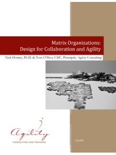 Matrix Organizations: Design for Collaboration and Agility