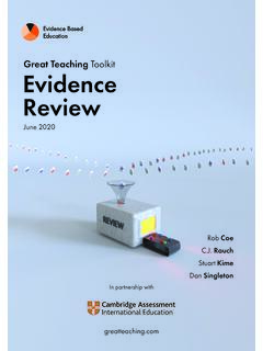 Great Teaching Evidence Review - cambridgeinternational.org