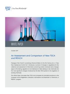 An Assessment and Comparison of New TSCA and REACH