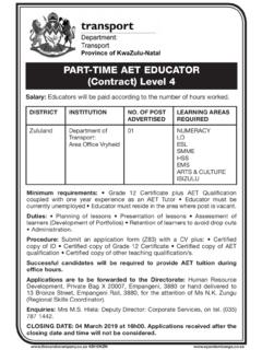 PART-TIME AET EDUCATOR (Contract) Level 4