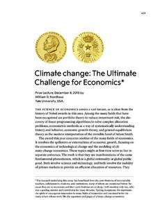 Climate change: The Ultimate Challenge for Economics*