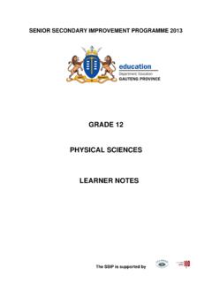 GRADE 12 PHYSICAL SCIENCES LEARNER NOTES - Mail &amp; …