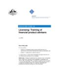 Regulatory Guide RG 146 Licensing: Training of financial ...