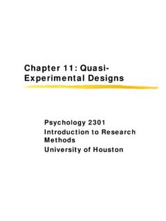 Chapter 11: Quasi-Experimental Designs