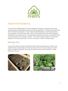 Square Foot Gardening - Phipps Conservatory and Botanical ...