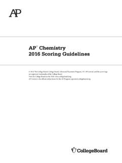 AP Chemistry Scoring Guidelines, 2016