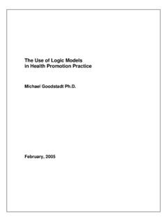 The Use of Logic Models in Health Promotion Practice