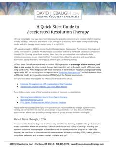 A Quick Start Guide to Accelerated Resolution Therapy