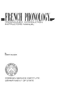 FSI - French Phonology - Instructor's Manual