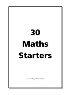 30 maths starters - statisticsonline.org