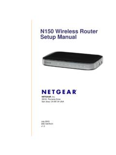 N150 Wireless Router Setup Manual - Netgear