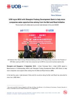 UOB signs MOU with Shanghai Pudong Development Bank to ...