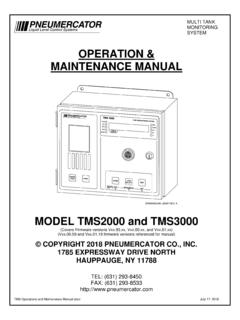 OPERATION &amp; MAINTENANCE MANUAL - Pneumercator