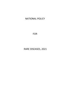 NATIONAL POLICY FOR RARE DISEASES, 2021