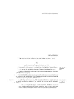THE DRUGS AND COSMETICS (AMENDMENT) BILL, 2013