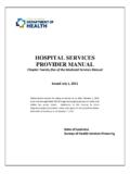HOSPITAL SERVICES PROVIDER MANUAL