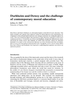 Durkheim and Dewey and the Challenge of Contemporary …