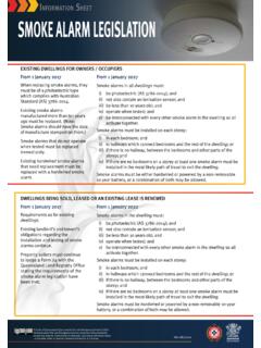 Info Sheet - Smoke Alarm Legislation