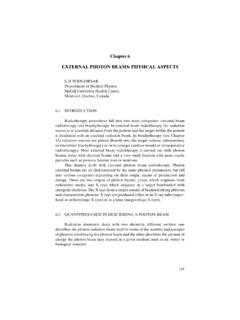 Chapter 6 EXTERNAL PHOTON BEAMS: PHYSICAL ASPECTS