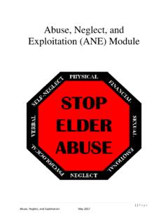 Abuse, Neglect, and Exploitation (ANE) Module