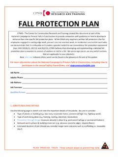 FALL PROTECTION PLAN - Stop Construction Falls